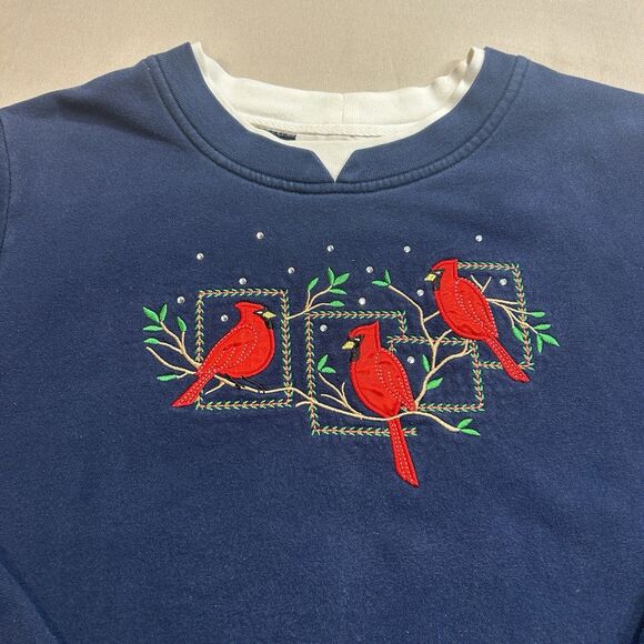Vintage Breckenridge Womens Large Crewneck Sweatshirt Grandma Red Cardinals - Picture 2 of 7